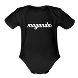 Maganda Girls Organic Short Sleeve Baby Bodysuit - black