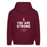 You Are Strong Bolt Hoodie - burgundy