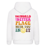 The World is a Better Place Men's Hoodie - white