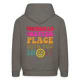 The World is a Better Place Men's Hoodie - asphalt gray