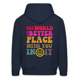 The World is a Better Place Men's Hoodie - navy