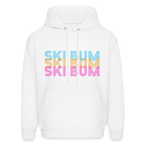 Ski Bum Neon Men's Hoodie - white