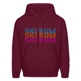 Ski Bum Neon Men's Hoodie - burgundy