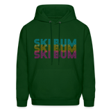 Ski Bum Neon Men's Hoodie - forest green