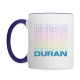 Duran Duran Rainbow Contrast Coffee Mug - white/cobalt blue