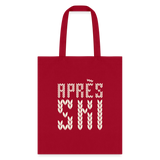 Après Ski Cream Stitch Tote Bag - red