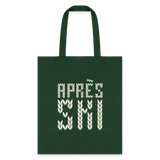 Après Ski Cream Stitch Tote Bag - forest green