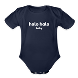 Halo Halo Baby Organic Short Sleeve Baby Bodysuit - dark navy