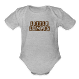 Little Lumpia Organic Short Sleeve Baby Bodysuit - heather grey