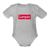 Lumpia Organic Short Sleeve Baby Bodysuit - heather grey