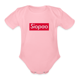 Siopao Organic Short Sleeve Baby Bodysuit - light pink