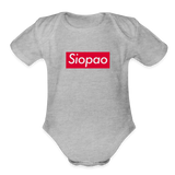 Siopao Organic Short Sleeve Baby Bodysuit - heather grey