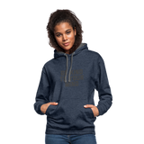 Be Kind To Your Mind Unisex Contrast Hoodie - indigo heather/asphalt