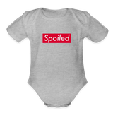 Spoiled Organic Short Sleeve Baby Bodysuit - heather grey