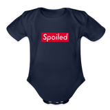 Spoiled Organic Short Sleeve Baby Bodysuit - dark navy