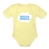 Hello World Organic Short Sleeve Baby Bodysuit - washed yellow