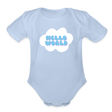 Hello World Organic Short Sleeve Baby Bodysuit - sky