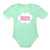 Hello World Organic Short Sleeve Baby Bodysuit - light mint