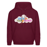 Check on Your Friends Men's Hoodie - burgundy