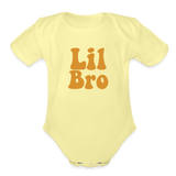 Lil Bro Organic Short Sleeve Baby Bodysuit - washed yellow