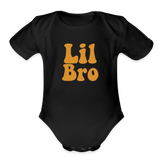 Lil Bro Organic Short Sleeve Baby Bodysuit - black