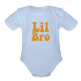 Lil Bro Organic Short Sleeve Baby Bodysuit - sky