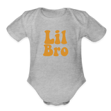 Lil Bro Organic Short Sleeve Baby Bodysuit - heather grey