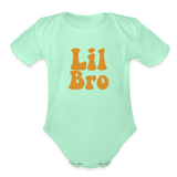 Lil Bro Organic Short Sleeve Baby Bodysuit - light mint