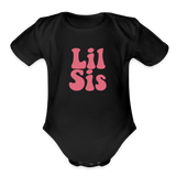 Lil Sis Organic Short Sleeve Baby Bodysuit - black