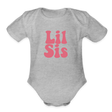 Lil Sis Organic Short Sleeve Baby Bodysuit - heather grey