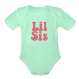 Lil Sis Organic Short Sleeve Baby Bodysuit - light mint