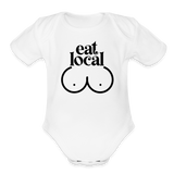 Eat Local Organic Short Sleeve Baby Bodysuit - white