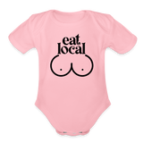 Eat Local Organic Short Sleeve Baby Bodysuit - light pink