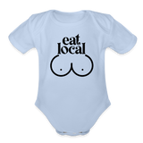 Eat Local Organic Short Sleeve Baby Bodysuit - sky