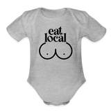 Eat Local Organic Short Sleeve Baby Bodysuit - heather grey