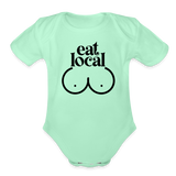 Eat Local Organic Short Sleeve Baby Bodysuit - light mint