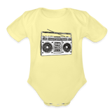 Vintage Boombox Organic Short Sleeve Baby Bodysuit - washed yellow