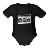 Vintage Boombox Organic Short Sleeve Baby Bodysuit - black