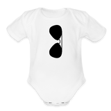 Sunglasses Organic Short Sleeve Baby Bodysuit - white