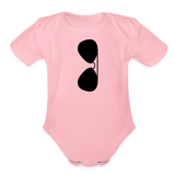 Sunglasses Organic Short Sleeve Baby Bodysuit - light pink