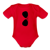 Sunglasses Organic Short Sleeve Baby Bodysuit - red