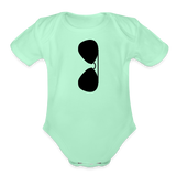 Sunglasses Organic Short Sleeve Baby Bodysuit - light mint