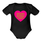 Stealing Hearts and Blasting Farts Organic Short Sleeve Baby Bodysuit - black