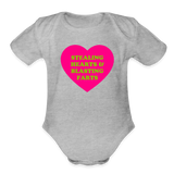 Stealing Hearts and Blasting Farts Organic Short Sleeve Baby Bodysuit - heather grey