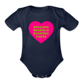 Stealing Hearts and Blasting Farts Organic Short Sleeve Baby Bodysuit - dark navy