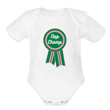 Nap Champ Organic Short Sleeve Baby Bodysuit - white