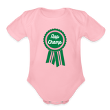 Nap Champ Organic Short Sleeve Baby Bodysuit - light pink