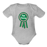 Nap Champ Organic Short Sleeve Baby Bodysuit - heather grey