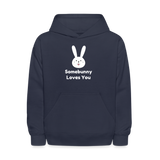 Somebunny Loves You Kids' Hoodie - navy