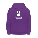 Somebunny Loves You Kids' Hoodie - purple